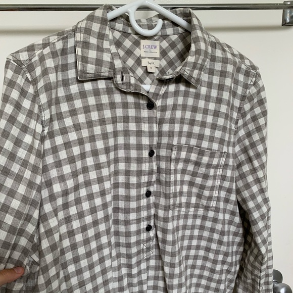 NWOT JCrew Gingham Collared Tunic Top - Picture 1 of 7